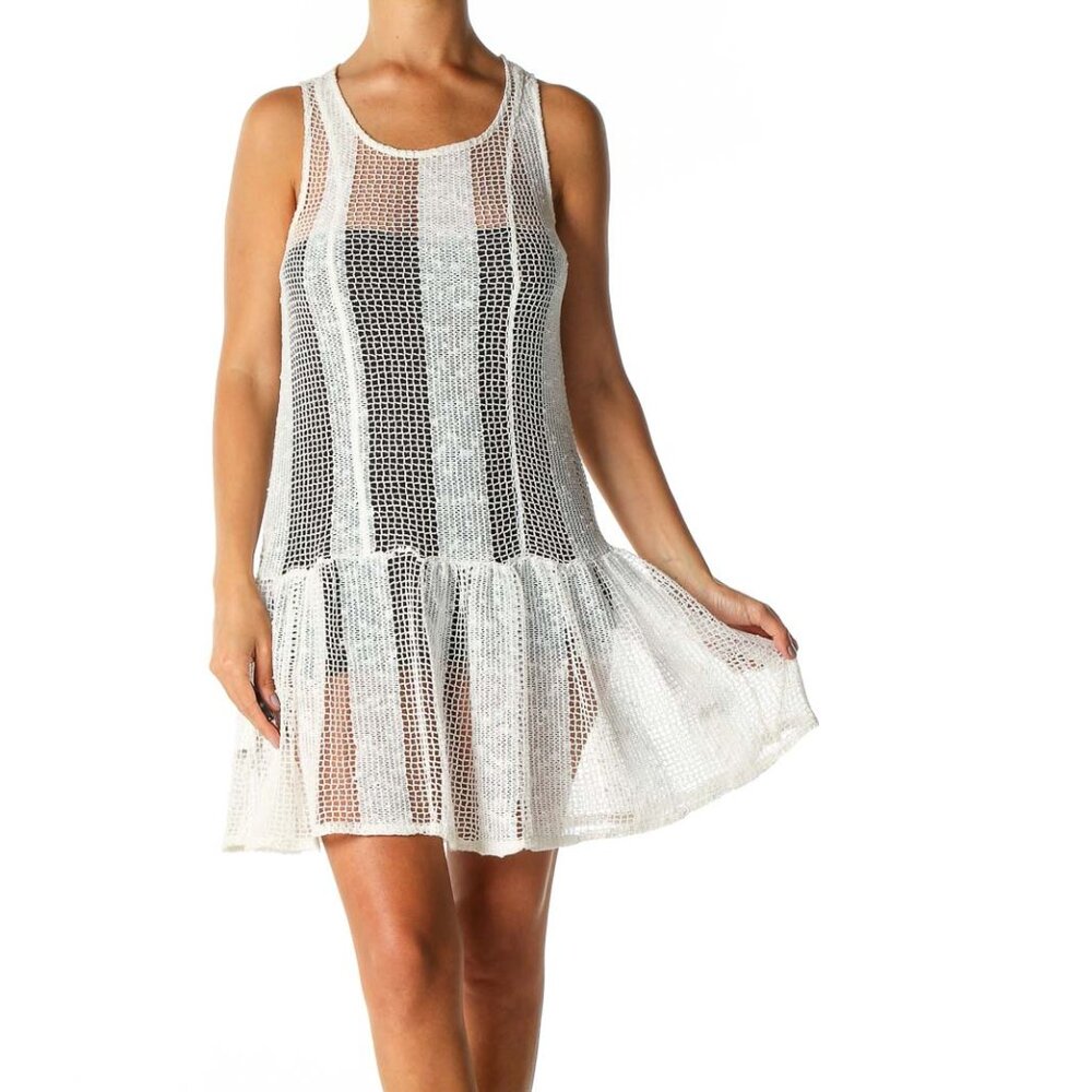 BCBGeneration White Bohemian Fit & Flare Dress - Picture 1 of 3